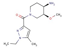(3S*,4R*)-1-[(1-ethyl-5-methyl-1H-pyrazol-3-yl)carbonyl]-3-methoxypiperidin-4-amine