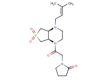 1-{2-[(4aS*,7aR*)-4-(3-methyl-2-buten-1-yl)-6,6-dioxidohexahydrothieno[3,4-b]pyrazin-1(2H)-yl]-2-oxoethyl}-2-pyrrolidinone