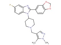 2-(1,3-benzodioxol-5-yl)-1-{1-[(1,5-dimethyl-1H-pyrazol-4-yl)methyl]-4-piperidinyl}-5-fluoro-1H-benzimidazole