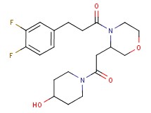 1-({4-[3-(3,4-difluorophenyl)propanoyl]-3-morpholinyl}acetyl)-4-piperidinol