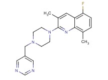 5-fluoro-3,8-dimethyl-2-[4-(pyrimidin-5-ylmethyl)piperazin-1-yl]quinoline