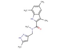 N,3,5,7-tetramethyl-N-[(5-methyl-1H-pyrazol-3-yl)methyl]-1H-indole-2-carboxamide