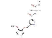 N-[1,1-dimethyl-2-(methylamino)-2-oxoethyl]-5-[(2-methoxyphenoxy)methyl]-1H-pyrazole-3-carboxamide