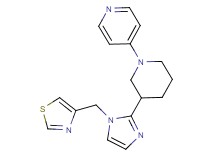 4-{3-[1-(1,3-thiazol-4-ylmethyl)-1H-imidazol-2-yl]-1-piperidinyl}pyridine