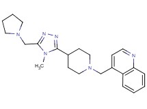 4-({4-[4-methyl-5-(pyrrolidin-1-ylmethyl)-4H-1,2,4-triazol-3-yl]piperidin-1-yl}methyl)quinoline
