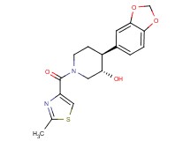 (3S*,4S*)-4-(1,3-benzodioxol-5-yl)-1-[(2-methyl-1,3-thiazol-4-yl)carbonyl]piperidin-3-ol