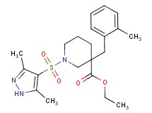 ethyl 1-[(3,5-dimethyl-1H-pyrazol-4-yl)sulfonyl]-3-(2-methylbenzyl)-3-piperidinecarboxylate