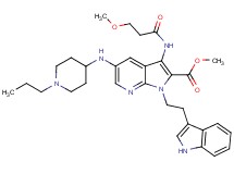 methyl 1-[2-(1H-indol-3-yl)ethyl]-3-[(3-methoxypropanoyl)amino]-5-[(1-propyl-4-piperidinyl)amino]-1H-pyrrolo[2,3-b]pyridine-2-carboxylate