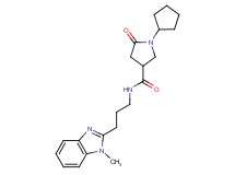 1-cyclopentyl-N-[3-(1-methyl-1H-benzimidazol-2-yl)propyl]-5-oxo-3-pyrrolidinecarboxamide