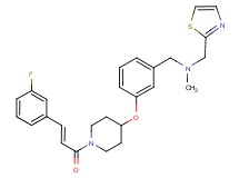 1-[3-({1-[(2E)-3-(3-fluorophenyl)-2-propenoyl]-4-piperidinyl}oxy)phenyl]-N-methyl-N-(1,3-thiazol-2-ylmethyl)methanamine