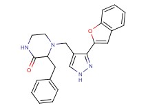 4-{[3-(1-benzofuran-2-yl)-1H-pyrazol-4-yl]methyl}-3-benzyl-2-piperazinone
