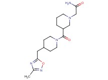 2-[3-({4-[(3-methyl-1,2,4-oxadiazol-5-yl)methyl]-1-piperidinyl}carbonyl)-1-piperidinyl]acetamide