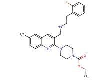 ethyl 4-[3-({[2-(2-fluorophenyl)ethyl]amino}methyl)-6-methyl-2-quinolinyl]-1-piperazinecarboxylate