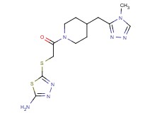 5-[(2-{4-[(4-methyl-4H-1,2,4-triazol-3-yl)methyl]piperidin-1-yl}-2-oxoethyl)thio]-1,3,4-thiadiazol-2-amine