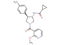 N-[(3S*,4R*)-1-[(2-methoxy-3-pyridinyl)carbonyl]-4-(4-methylphenyl)-3-pyrrolidinyl]cyclopropanecarboxamide