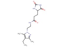 3-(2,5-dioxo-4-imidazolidinyl)-N-[2-(4-ethyl-3,5-dimethyl-1H-pyrazol-1-yl)ethyl]propanamide
