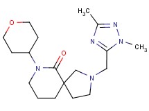 2-[(1,3-dimethyl-1H-1,2,4-triazol-5-yl)methyl]-7-(tetrahydro-2H-pyran-4-yl)-2,7-diazaspiro[4.5]decan-6-one