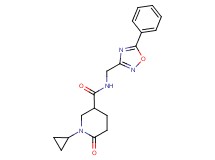 1-cyclopropyl-6-oxo-N-[(5-phenyl-1,2,4-oxadiazol-3-yl)methyl]-3-piperidinecarboxamide