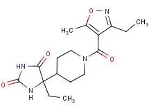 5-ethyl-5-{1-[(3-ethyl-5-methylisoxazol-4-yl)carbonyl]piperidin-4-yl}imidazolidine-2,4-dione