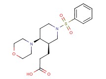 3-[(3R*,4S*)-4-morpholin-4-yl-1-(phenylsulfonyl)piperidin-3-yl]propanoic acid