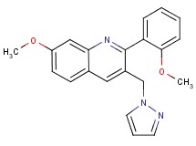 7-methoxy-2-(2-methoxyphenyl)-3-(1H-pyrazol-1-ylmethyl)quinoline trifluoroacetate