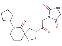 3-[2-(7-cyclopentyl-6-oxo-2,7-diazaspiro[4.5]dec-2-yl)-2-oxoethyl]imidazolidine-2,4-dione