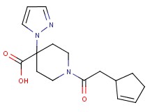 1-(cyclopent-2-en-1-ylacetyl)-4-(1H-pyrazol-1-yl)piperidine-4-carboxylic acid