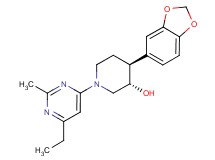 (3S*,4S*)-4-(1,3-benzodioxol-5-yl)-1-(6-ethyl-2-methylpyrimidin-4-yl)piperidin-3-ol
