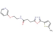 3-[5-(5-methyl-2-thienyl)-1,3,4-oxadiazol-2-yl]-N-[2-(3-pyridinyloxy)ethyl]propanamide