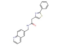 2-(2-phenyl-1,3-thiazol-4-yl)-N-(6-quinolinylmethyl)acetamide trifluoroacetate