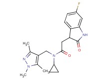 N-cyclopropyl-2-(6-fluoro-2-oxo-2,3-dihydro-1H-indol-3-yl)-N-[(1,3,5-trimethyl-1H-pyrazol-4-yl)methyl]acetamide