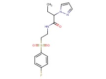 N-{2-[(4-fluorophenyl)sulfonyl]ethyl}-2-(1H-pyrazol-1-yl)butanamide