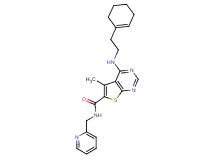 4-{[2-(1-cyclohexen-1-yl)ethyl]amino}-5-methyl-N-(2-pyridinylmethyl)thieno[2,3-d]pyrimidine-6-carboxamide