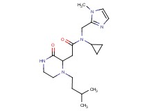 N-cyclopropyl-2-[1-(3-methylbutyl)-3-oxo-2-piperazinyl]-N-[(1-methyl-1H-imidazol-2-yl)methyl]acetamide