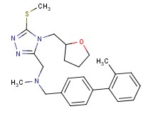 N-methyl-1-(2'-methyl-4-biphenylyl)-N-{[5-(methylthio)-4-(tetrahydro-2-furanylmethyl)-4H-1,2,4-triazol-3-yl]methyl}methanamine