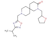 9-[(3-isopropyl-1,2,4-oxadiazol-5-yl)methyl]-2-(tetrahydrofuran-2-ylmethyl)-2,9-diazaspiro[5.5]undecan-3-one