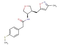 N-{(3R*,4S*)-4-[(3-methylisoxazol-5-yl)methyl]tetrahydrofuran-3-yl}-2-[4-(methylthio)phenyl]acetamide