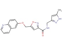 N-[(5-methyl-1H-pyrazol-3-yl)methyl]-5-[(quinolin-6-yloxy)methyl]isoxazole-3-carboxamide