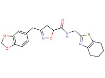 3-(1,3-benzodioxol-5-ylmethyl)-N-(4,5,6,7-tetrahydro-1,3-benzothiazol-2-ylmethyl)-4,5-dihydro-5-isoxazolecarboxamide