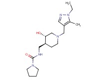 N-({(3S*,4S*)-1-[(1-ethyl-5-methyl-1H-pyrazol-4-yl)methyl]-3-hydroxypiperidin-4-yl}methyl)pyrrolidine-1-carboxamide