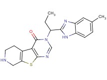 3-[1-(5-methyl-1H-benzimidazol-2-yl)propyl]-5,6,7,8-tetrahydropyrido[4',3':4,5]thieno[2,3-d]pyrimidin-4(3H)-one dihydrochloride