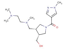 {(3R*,4R*)-4-{[[2-(dimethylamino)ethyl](methyl)amino]methyl}-1-[(1-methyl-1H-pyrazol-4-yl)carbonyl]pyrrolidin-3-yl}methanol