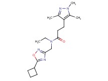 N-[(5-cyclobutyl-1,2,4-oxadiazol-3-yl)methyl]-N-ethyl-3-(1,3,5-trimethyl-1H-pyrazol-4-yl)propanamide