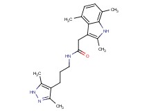 N-[3-(3,5-dimethyl-1H-pyrazol-4-yl)propyl]-2-(2,4,7-trimethyl-1H-indol-3-yl)acetamide