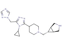 rel-(1R,5S,6r)-6-({4-[4-cyclopropyl-5-(1H-1,2,4-triazol-1-ylmethyl)-4H-1,2,4-triazol-3-yl]-1-piperidinyl}methyl)-3-azabicyclo[3.1.0]hexane dihydrochloride