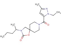8-[(1-ethyl-3-methyl-1H-pyrazol-5-yl)carbonyl]-3-(1-methylbutyl)-1-oxa-3,8-diazaspiro[4.5]decan-2-one