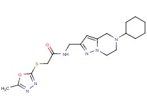 N-[(5-cyclohexyl-4,5,6,7-tetrahydropyrazolo[1,5-a]pyrazin-2-yl)methyl]-2-[(5-methyl-1,3,4-oxadiazol-2-yl)thio]acetamide
