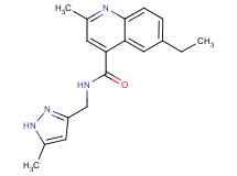 6-ethyl-2-methyl-N-[(5-methyl-1H-pyrazol-3-yl)methyl]-4-quinolinecarboxamide