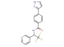 4-(1H-pyrazol-3-yl)-N-[2,2,2-trifluoro-1-(3-pyridinyl)ethyl]benzamide