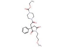 ethyl 4-{[1-(3-methoxypropyl)-2,5-dioxo-3-phenyl-3-pyrrolidinyl]acetyl}-1-piperazinecarboxylate